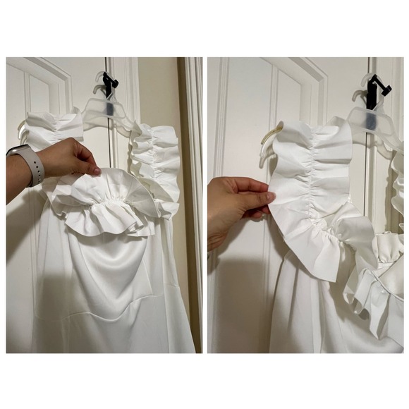 Cololura Sexy Long Off Shoulder Ruffles Stringy Selvedge Mermaid Bodycon Dress - Picture 3 of 15